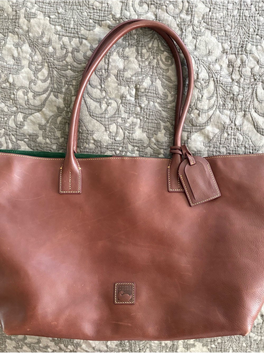 Dooney & Bourke Chestnut Brown Large Leather Shoulder Tote - Picture 8 of 13